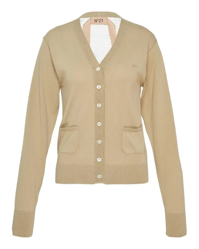 N° 21 V-neck cardigan - Nude Nude