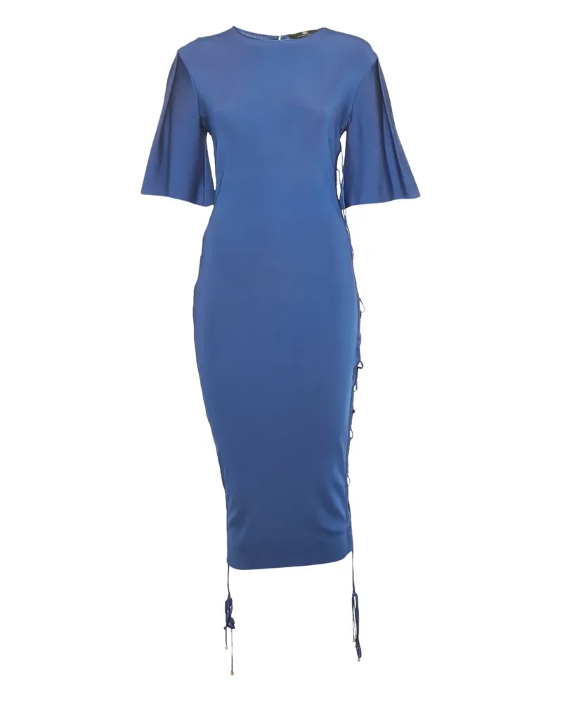 Elisabetta Franchi Midikleid mit Schnürung - Blau Blau
