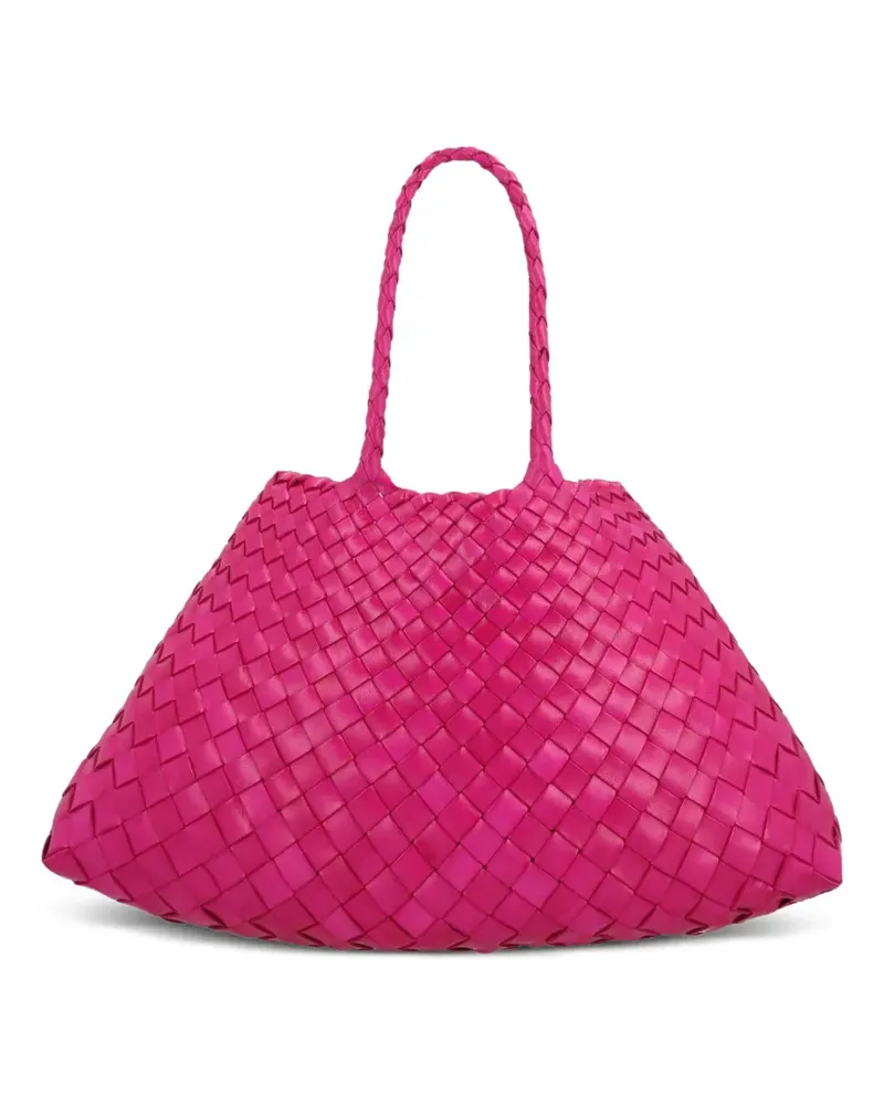 Dragon Diffusion small Santa Croce woven shoulder bag - Rosa Rosa