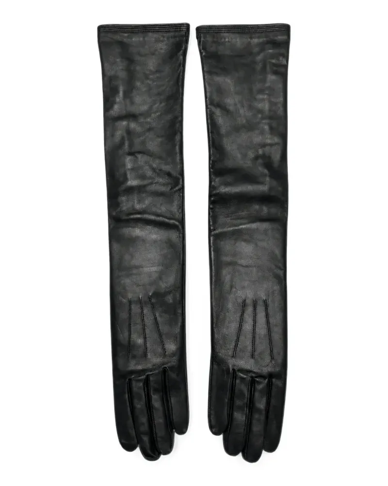 Jean Paul Gaultier pintuck-detail leather gloves - Schwarz Schwarz