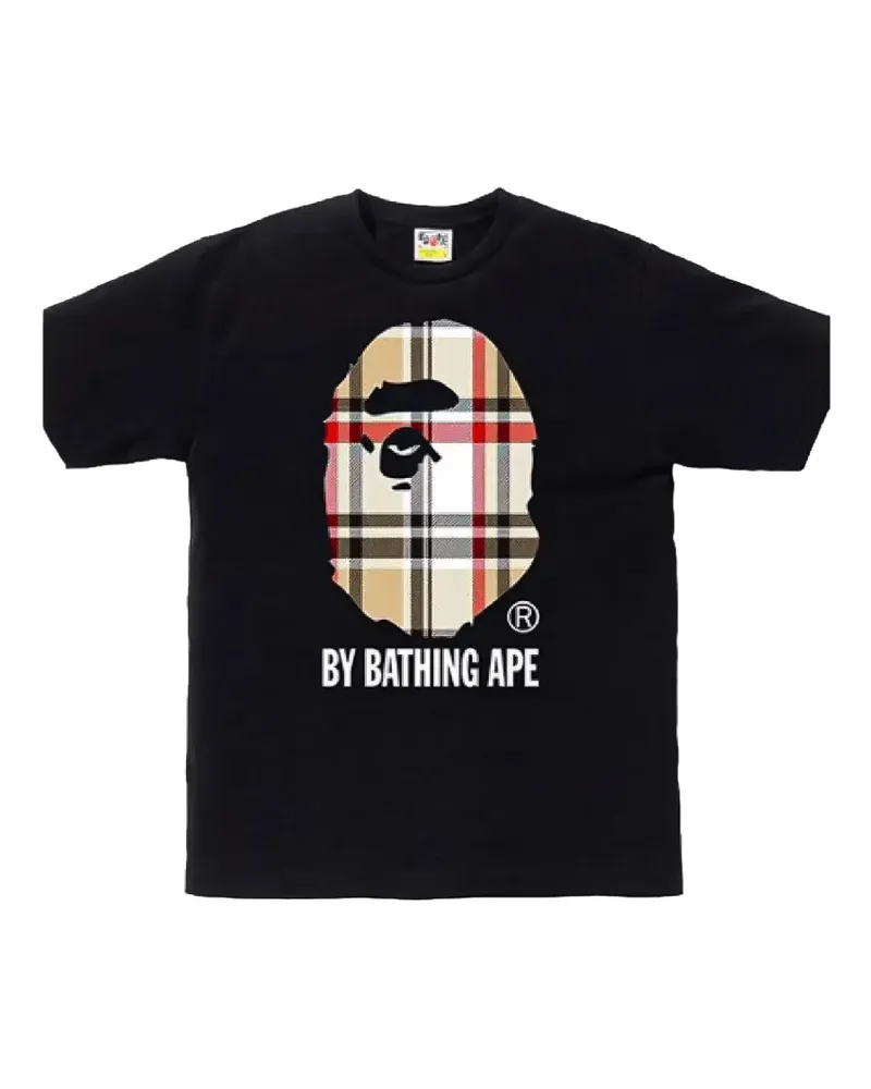 BAPE Check By Bathing T-Shirt mit grafischem Print - Schwarz Schwarz