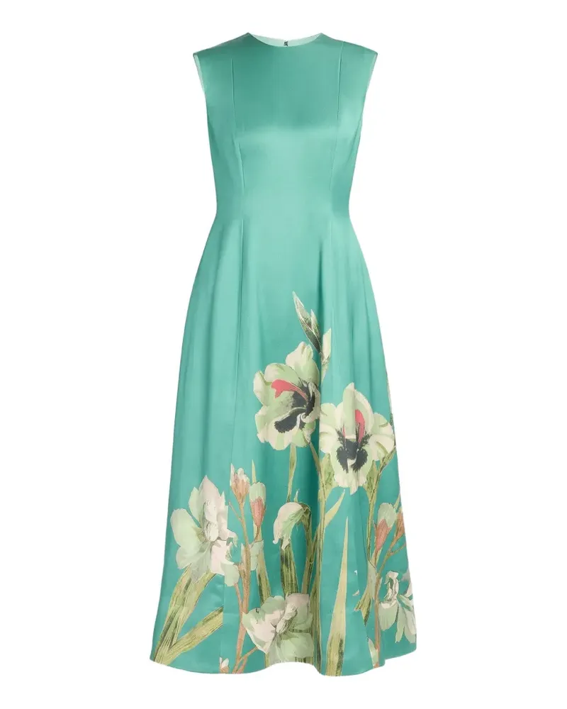Erdem floral-print sleeveless midi dress - Grün Grün