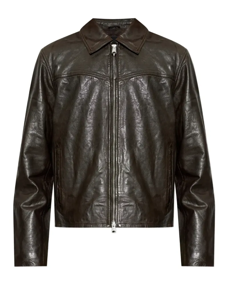 AllSaints Tune Jacke aus Lammleder - Braun Braun