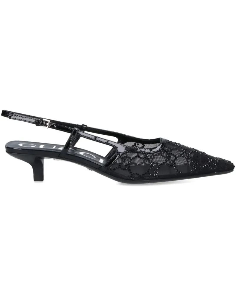 Gucci Slingback-Pumps mit Kristallen 35mm - Schwarz Schwarz