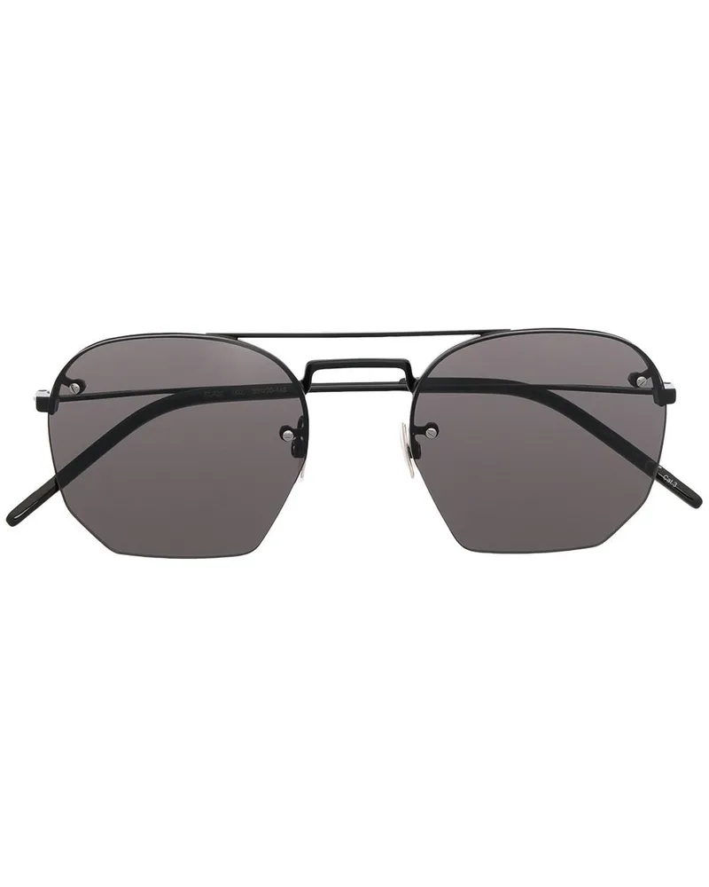 Saint Laurent Sechseckige SL 422 Sonnenbrille - Schwarz Schwarz