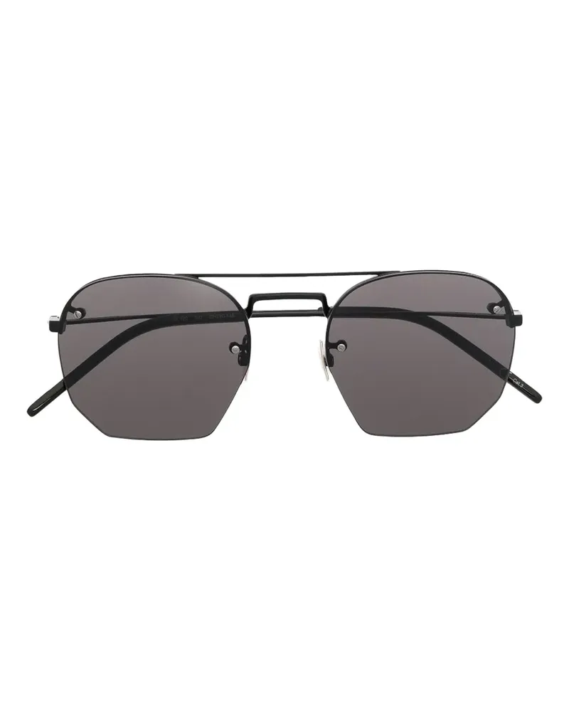 Saint Laurent Sechseckige SL 422 Sonnenbrille - Schwarz Schwarz