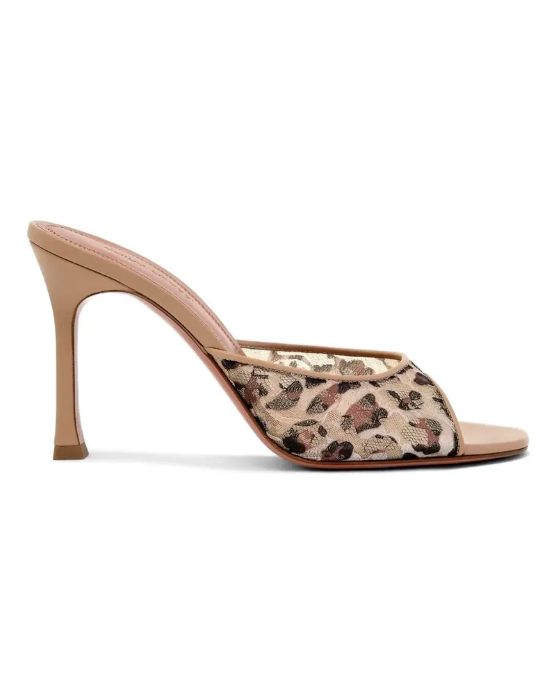 Amina Muaddi Alexa leopard-lace sandals - Nude Nude