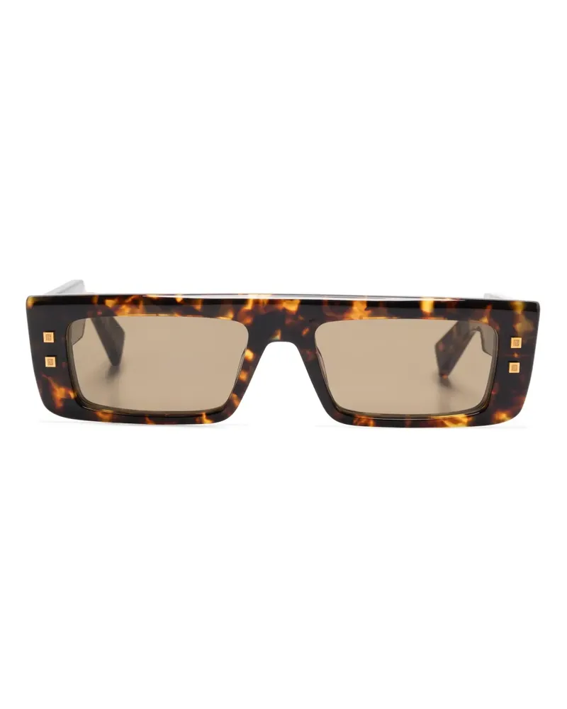 Balmain Sonnenbrille mit Logo-Gravur - Braun Braun