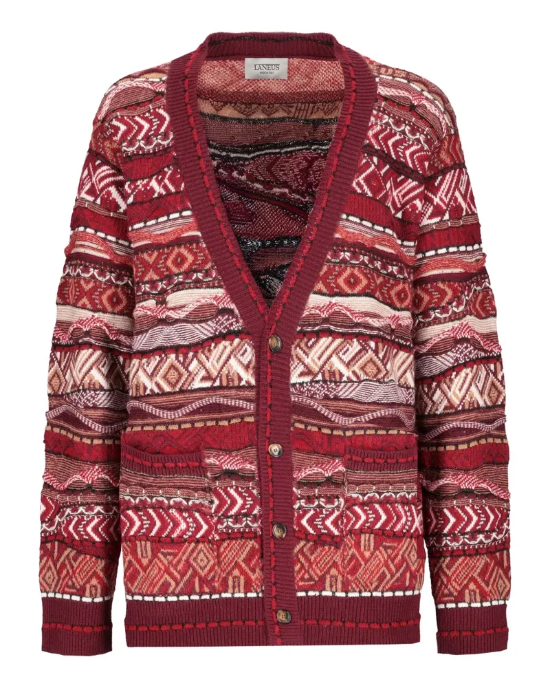 Laneus patterned knitted cardigan - Rot Rot