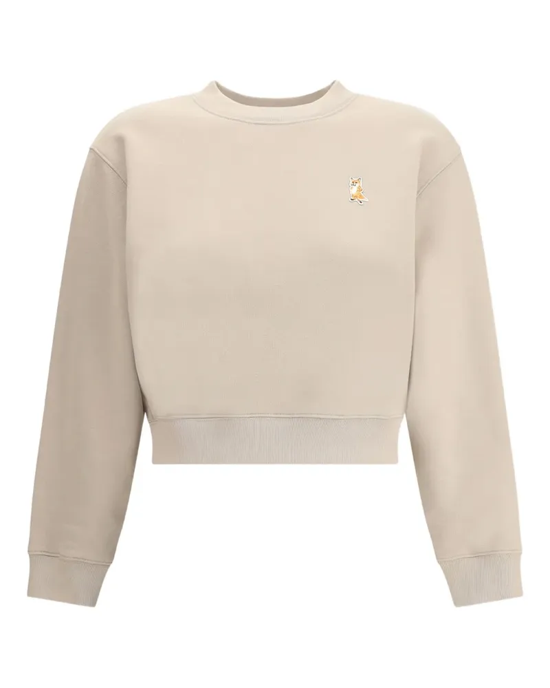 Kitsuné Sweatshirt mit Fuchsstickerei - Nude Nude