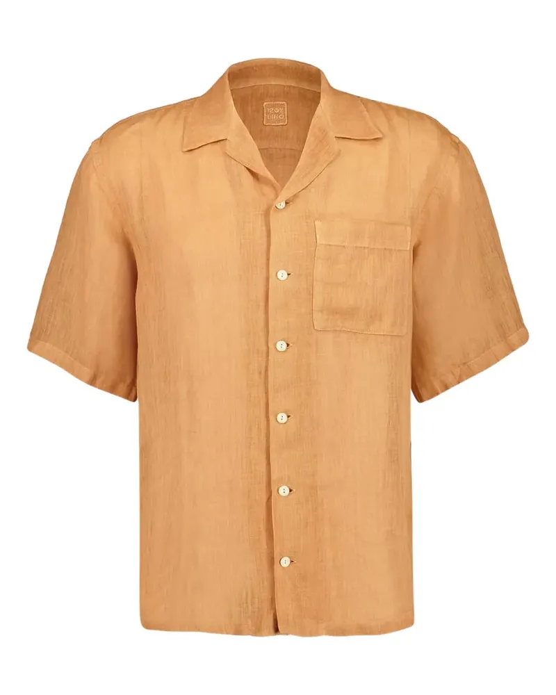 120% Lino Hemd aus Leinen - Orange Orange