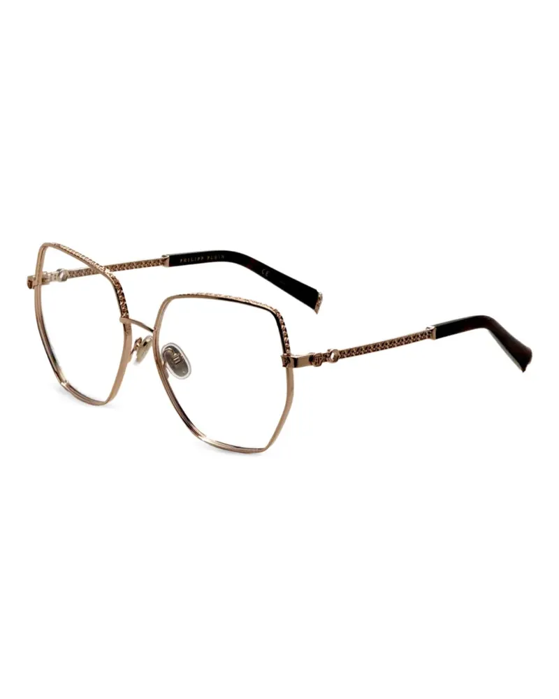 Philipp Plein Brille mit geometrischem Gestell - Gold Gold