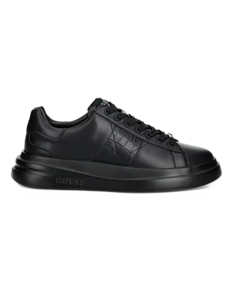 Guess croc-effect panelled sneakers - Schwarz Schwarz