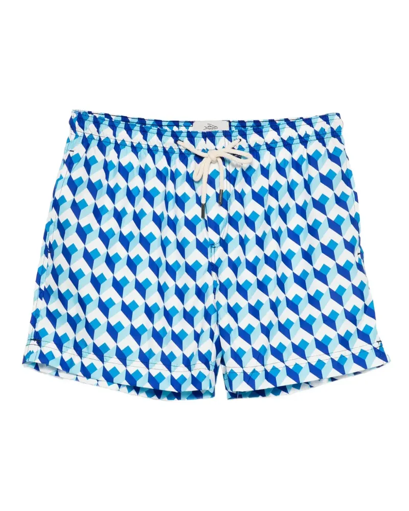 PENINSULA Badeshorts mit geometrischem Print - Blau Blau