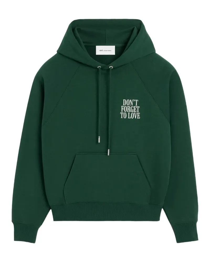 AMI Paris Don't Forget To Love Hoodie aus Baumwolle - Grün Grün