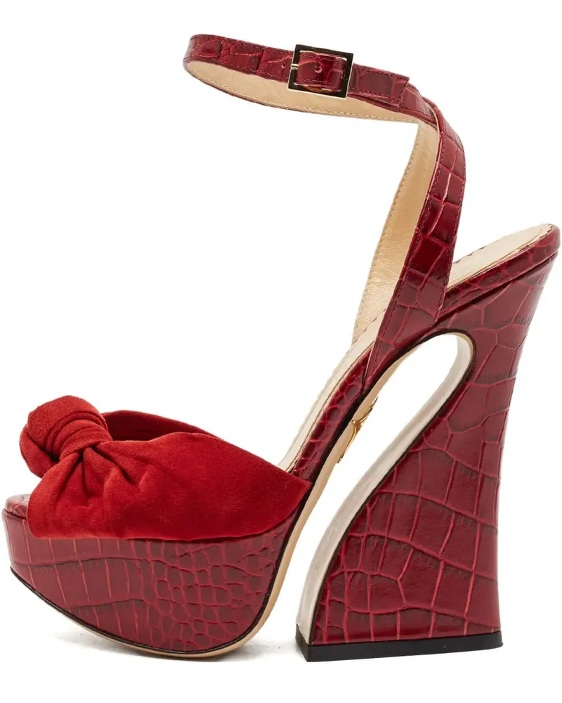 Charlotte Olympia Sandalen mit Kroko-Effekt - Rot Rot