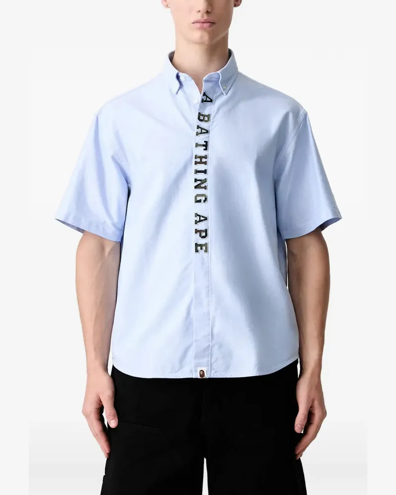 BAPE logo-print short-sleeve shirt - Blau Blau