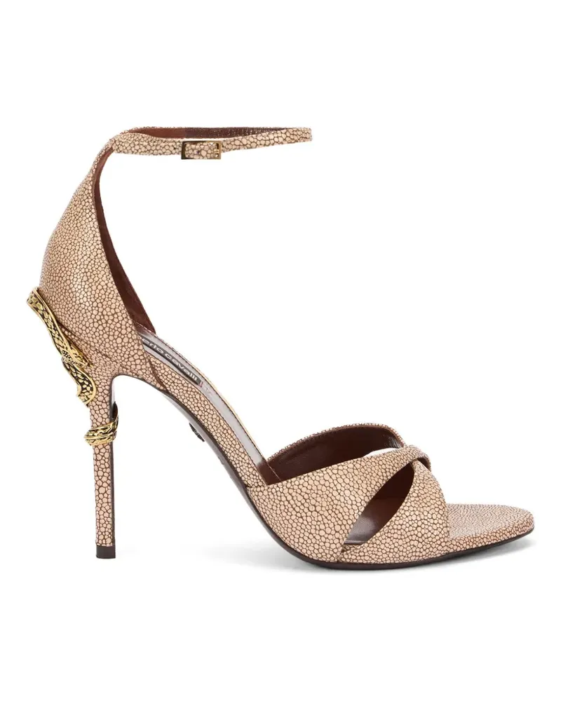 Roberto Cavalli Stachelrochen-Sandalen mit Schlangenmotiv - Nude Nude