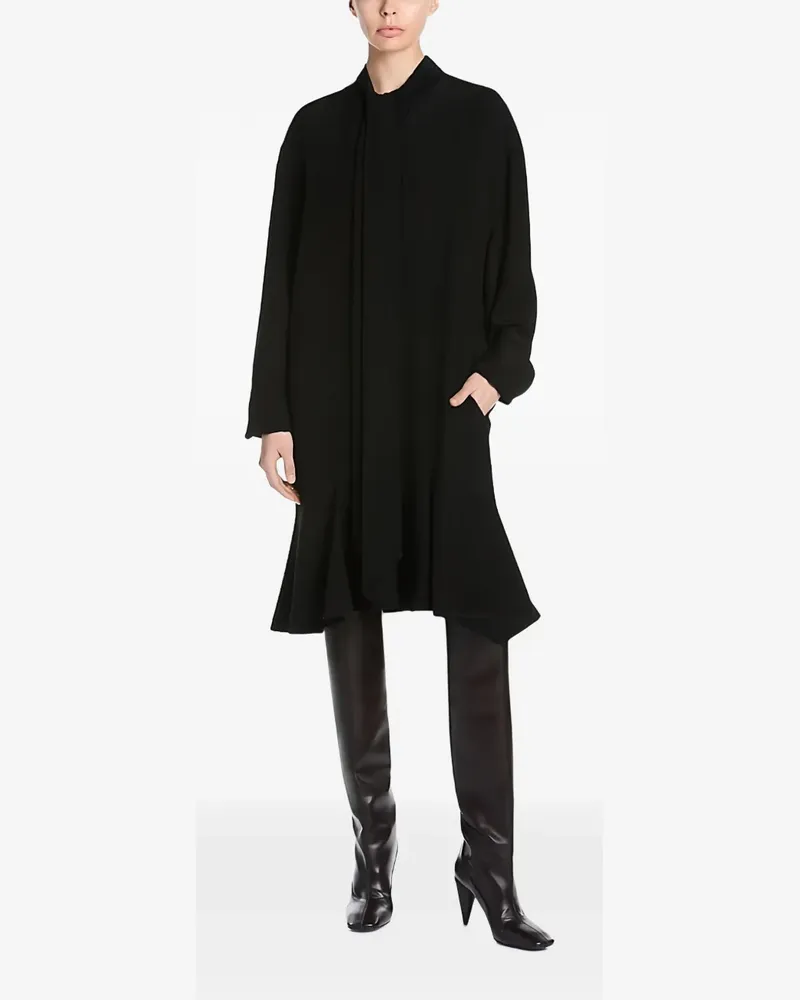 Stella McCartney tie-neck ruffled midi dress - Schwarz Schwarz