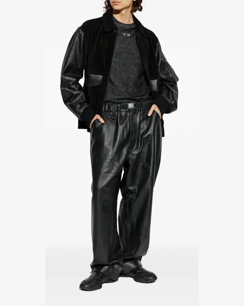 Y-3 Mercedes-AMG Petronas leather trousers - Schwarz Schwarz
