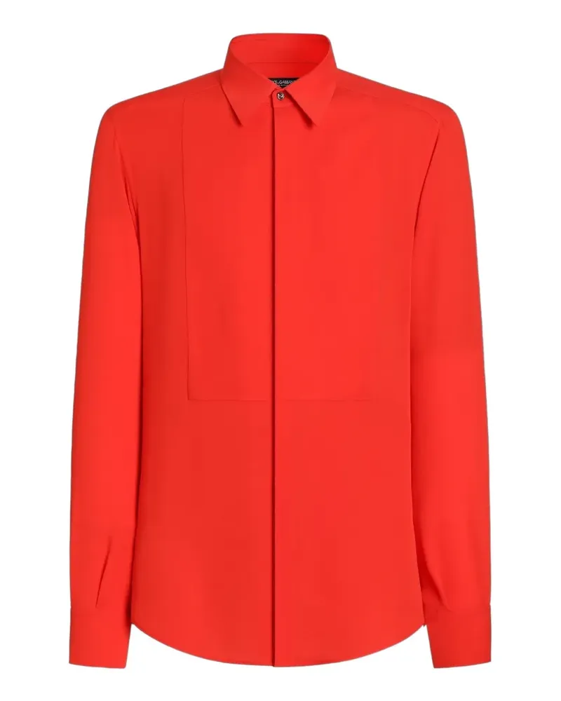 Dolce & Gabbana Martini-Hemd aus Chinakrepp - Rot Rot