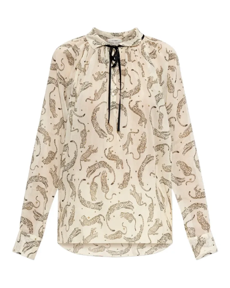 forte_forte Bluse mit Animal-Motiv - Nude Nude
