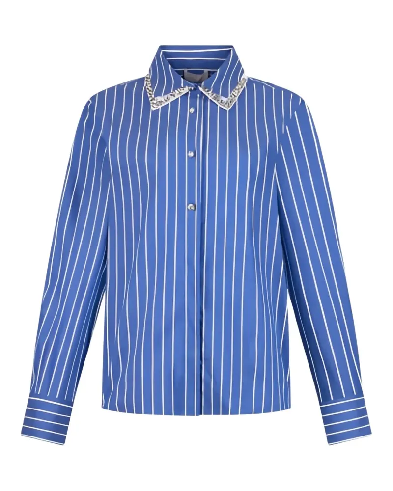 Liu Jo striped embellished collar detail shirt - Blau Blau