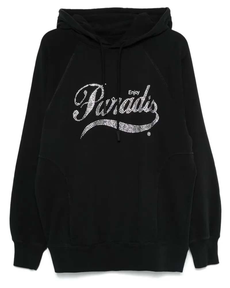 3PARADIS Hoodie mit Kristall-Logo - Schwarz Schwarz