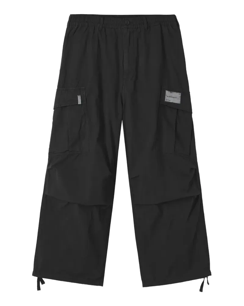 FIVE CM logo-patch cargo trousers - Schwarz Schwarz