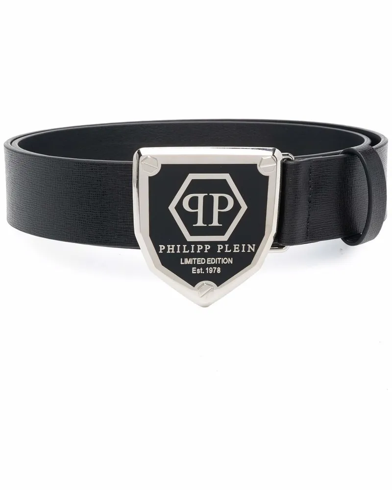 Philipp Plein Gürtel mit Logo-Schild - Schwarz Schwarz