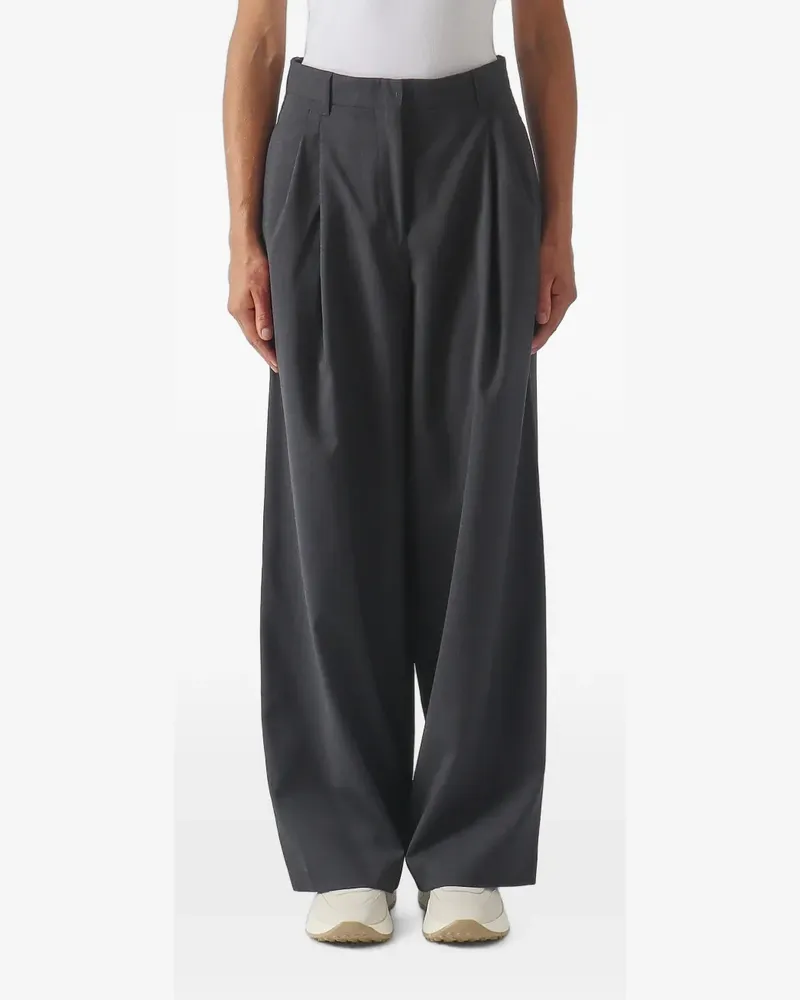 Max Mara Hose mit Bundfalten - Grau Grau