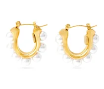 pearl-embellished hoop earrings