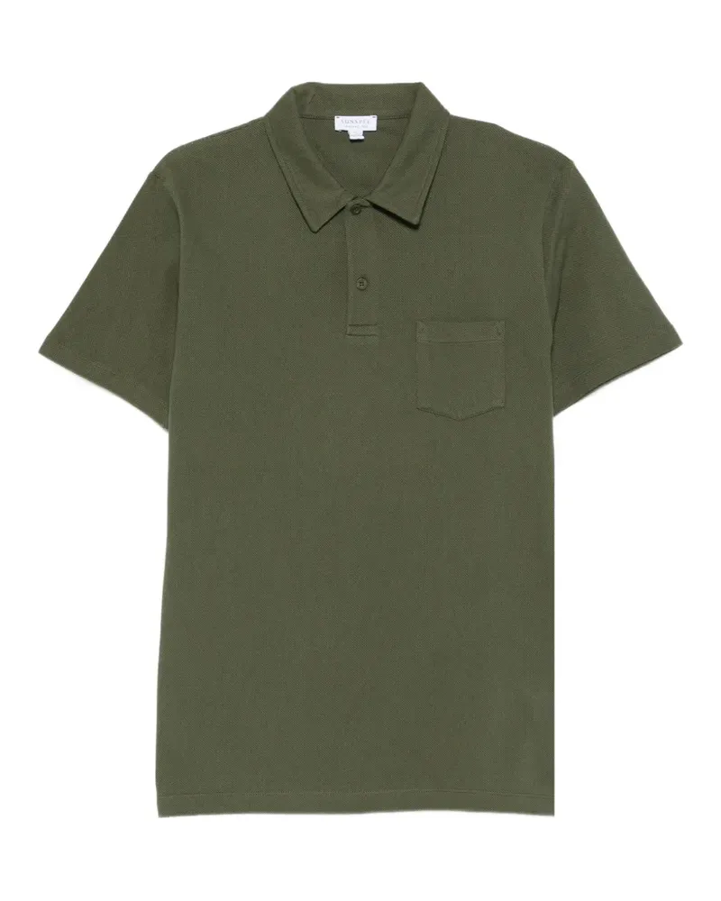 Sunspel chest-pocket polo shirt - Grün Grün