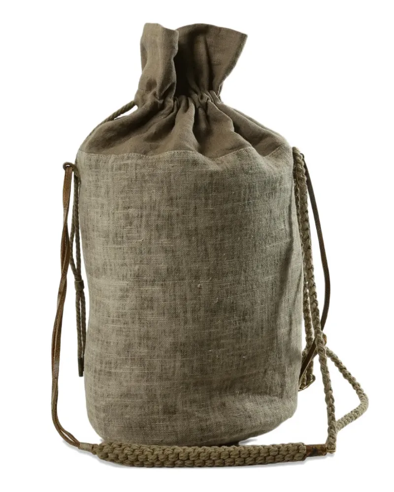 Ziggy Chen drawstring braided-strap backpack - Grau Grau