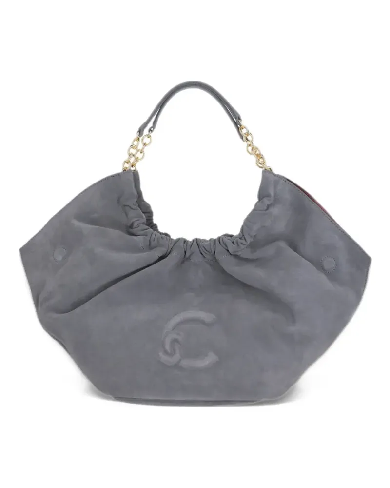 Coccinelle logo-embossed suede tote bag - Grau Grau