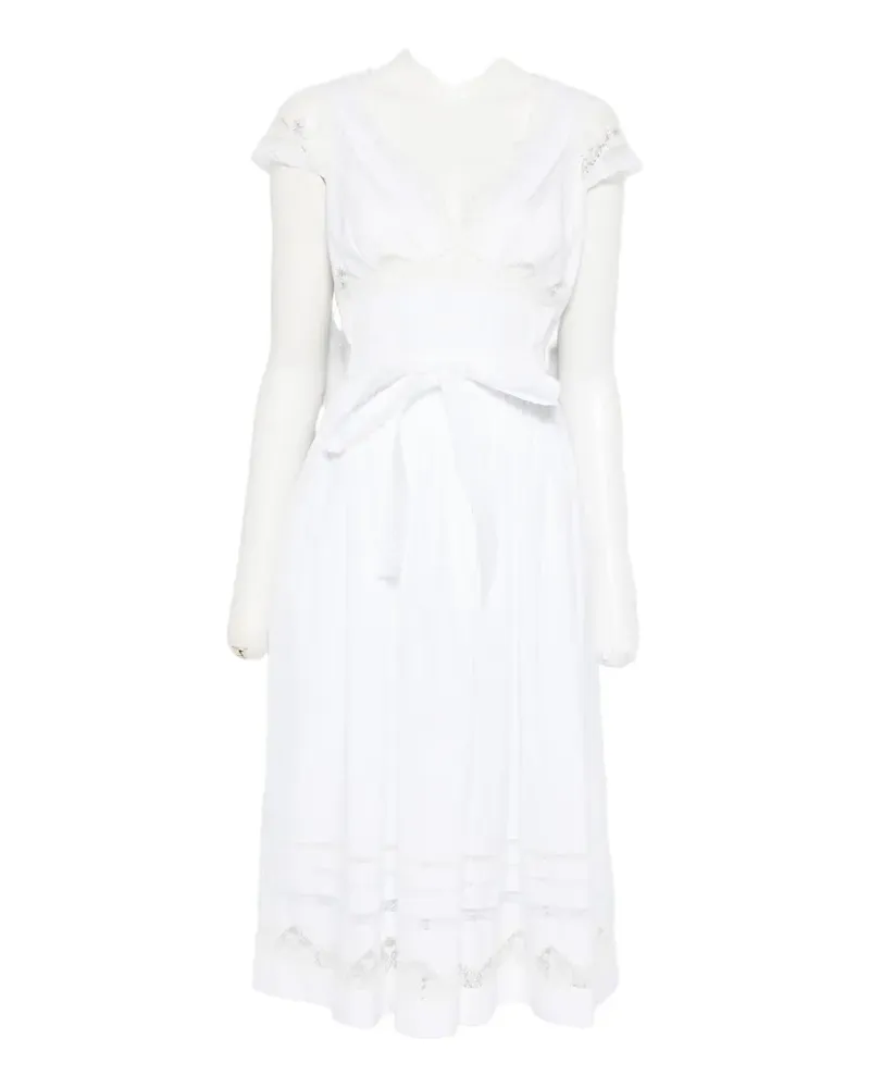 Ermanno Scervino lace-details V-neck midi dress - Weiß Weiß