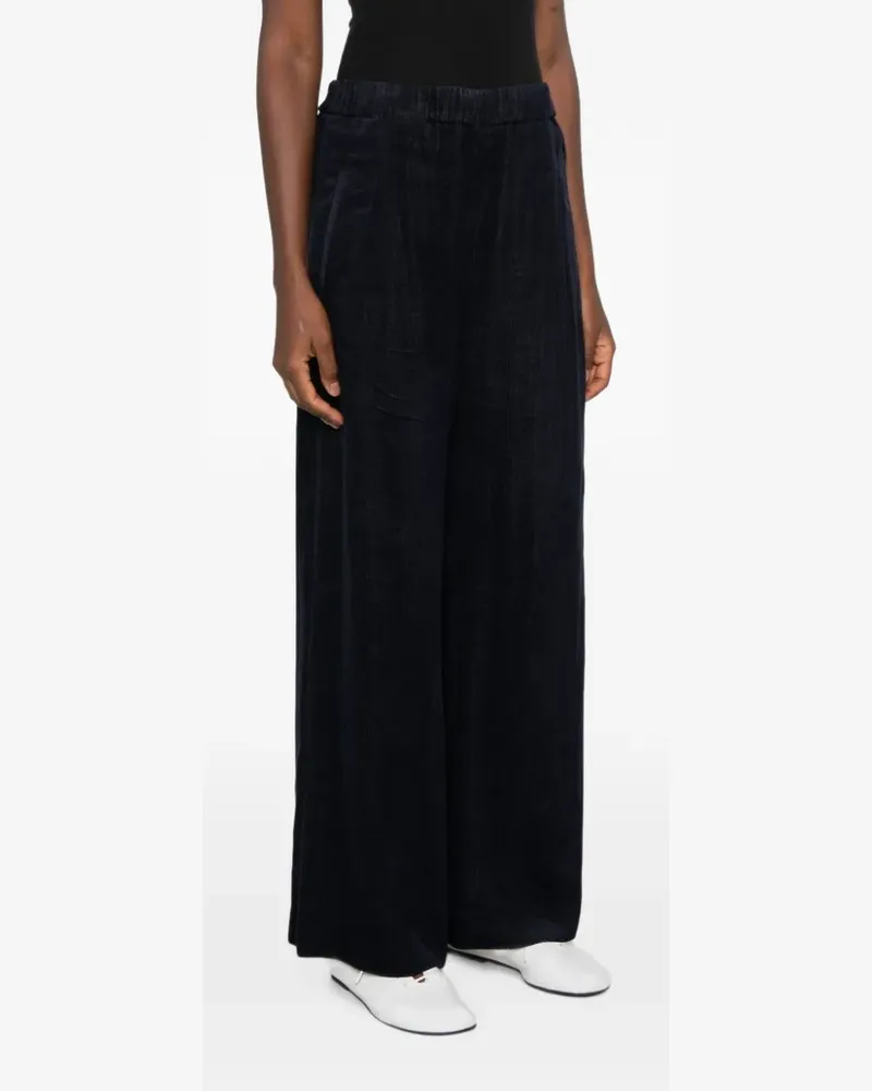 VIA MASINI 80 corduroy-effect wide-leg trousers - Blau Blau