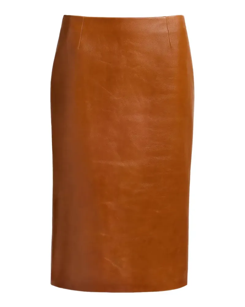 Elie Saab Bleistiftrock aus Leder - Braun Braun