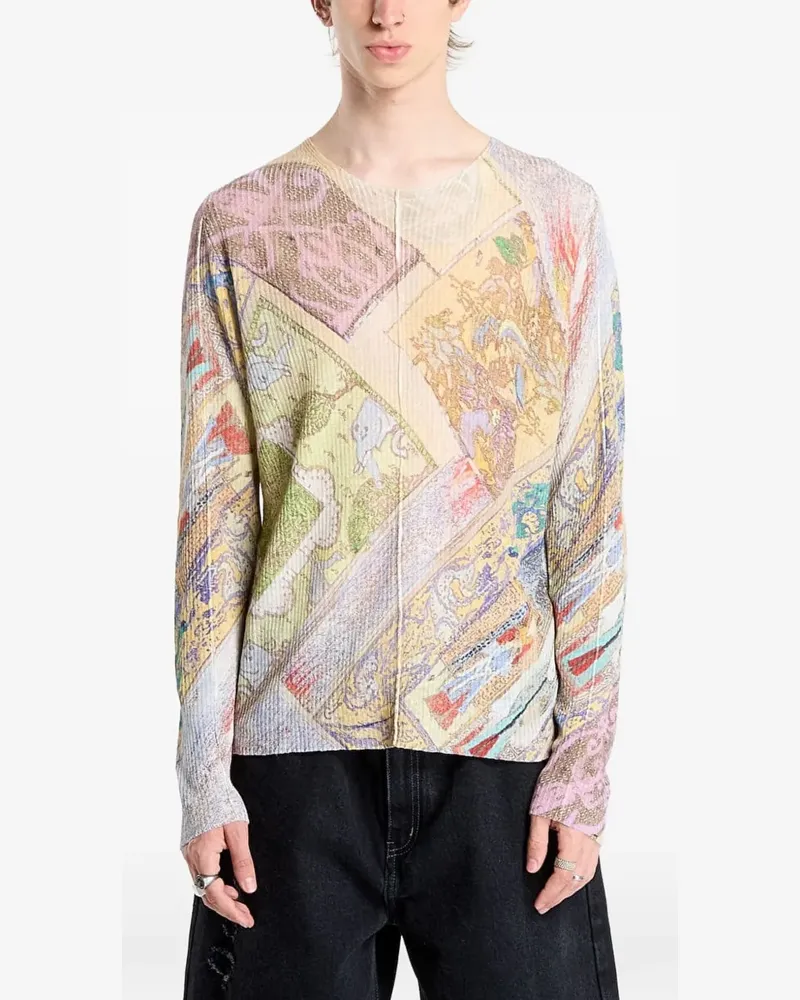 Diesel Langarmshirt mit K-Renton-Print - Nude Nude