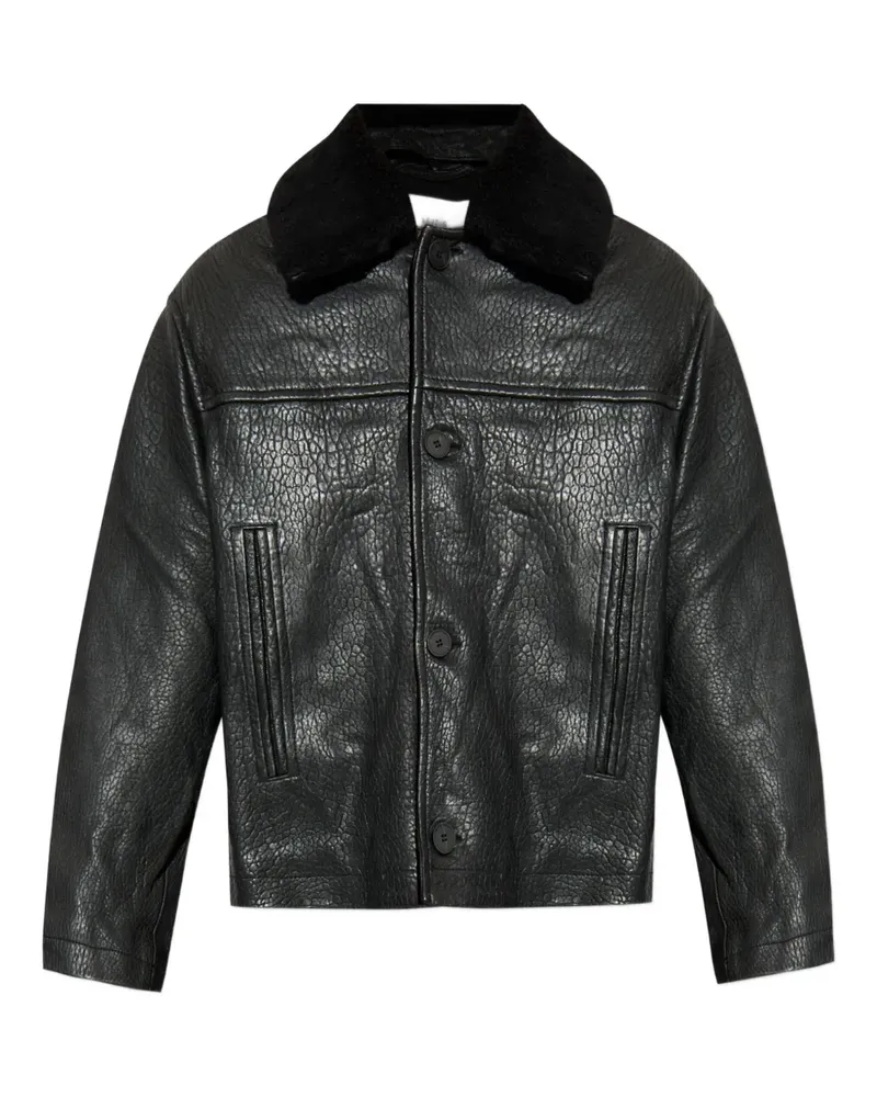 Studio Nicholson textured-leather jacket - Schwarz Schwarz
