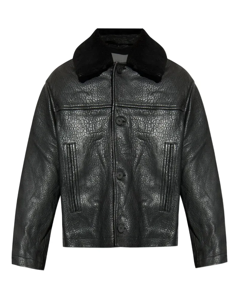 Studio Nicholson textured-leather jacket - Schwarz Schwarz