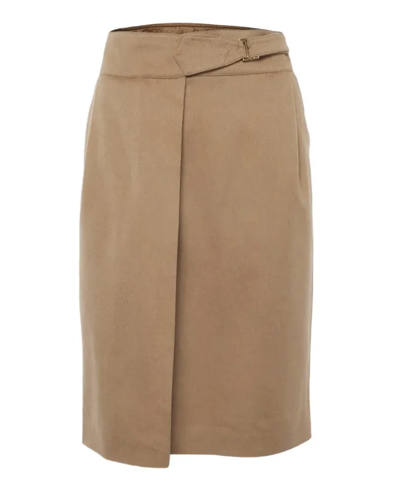 Max Mara buckle-detail wrap wool mini skirt - Braun Braun