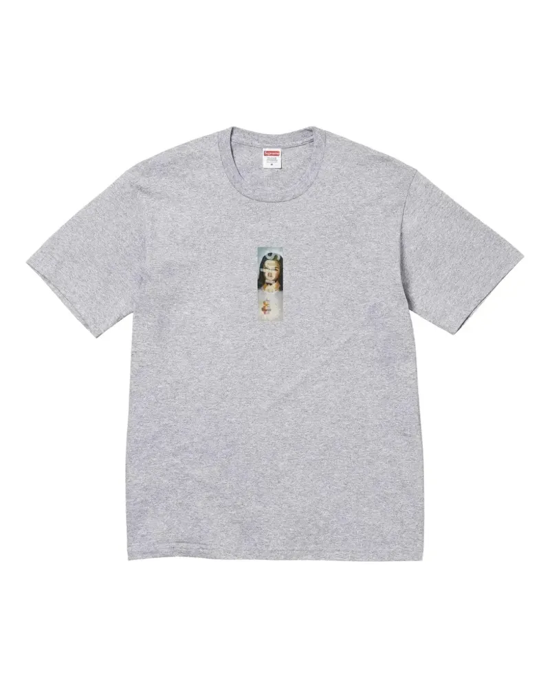Supreme Being Prayer Card Box T-Shirt mit Logo - Grau Grau