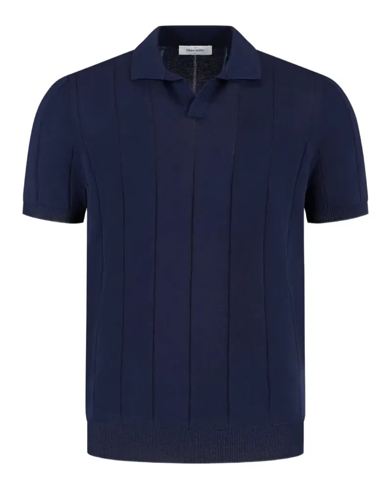 Gran Sasso Geripptes Poloshirt - Blau Blau
