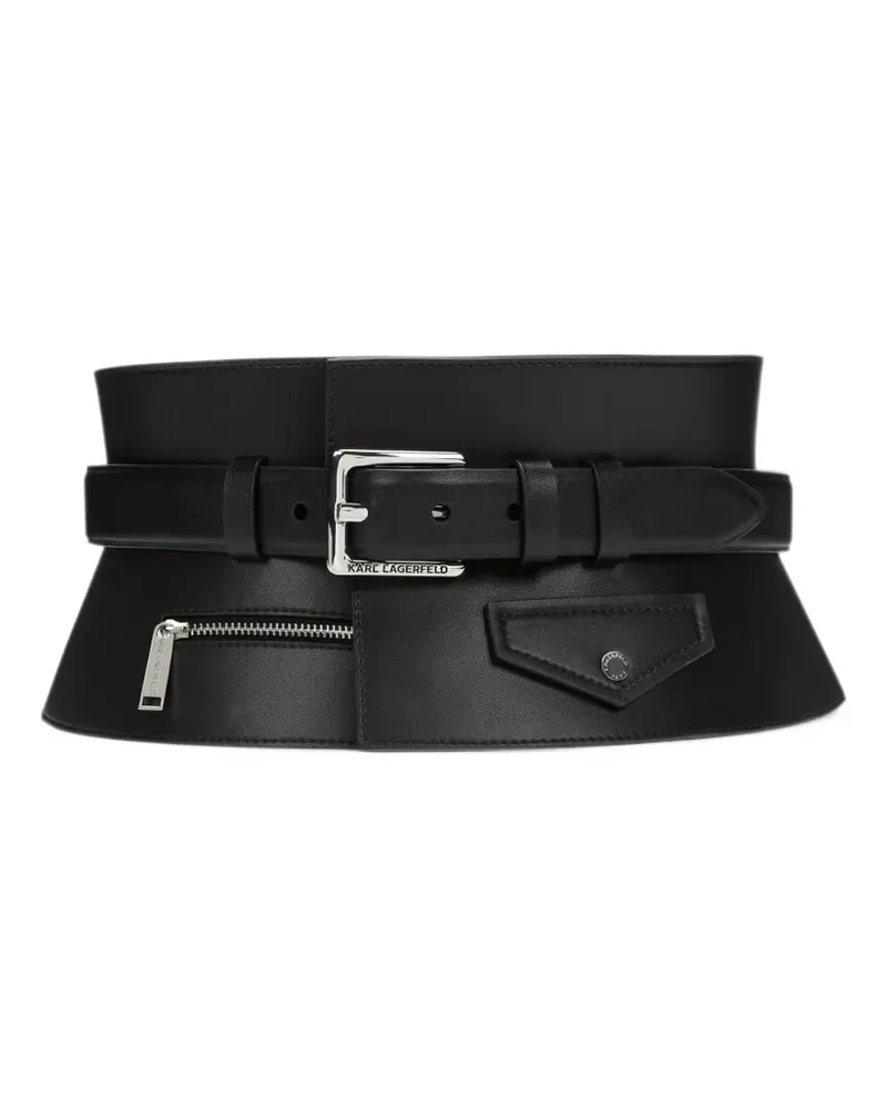 Karl Lagerfeld Corsage mit Klappentasche - Schwarz Schwarz