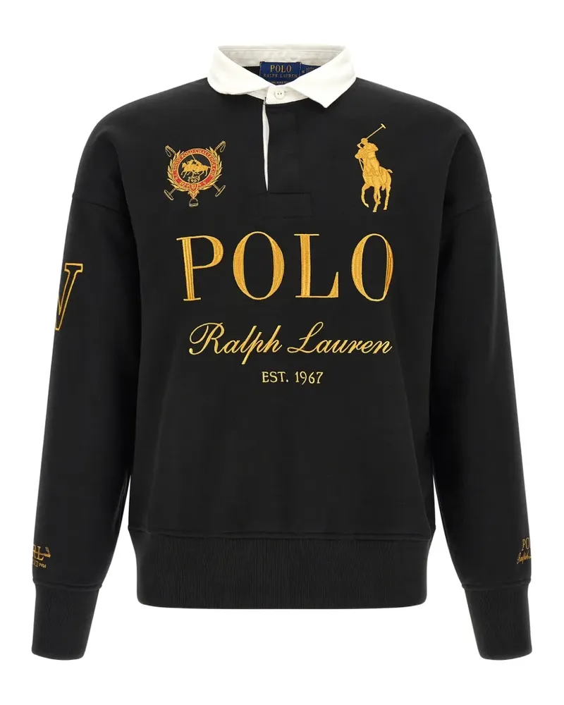 Ralph Lauren relaxed fit Big Pony rugby sweatshirt polo shirt - Schwarz Schwarz