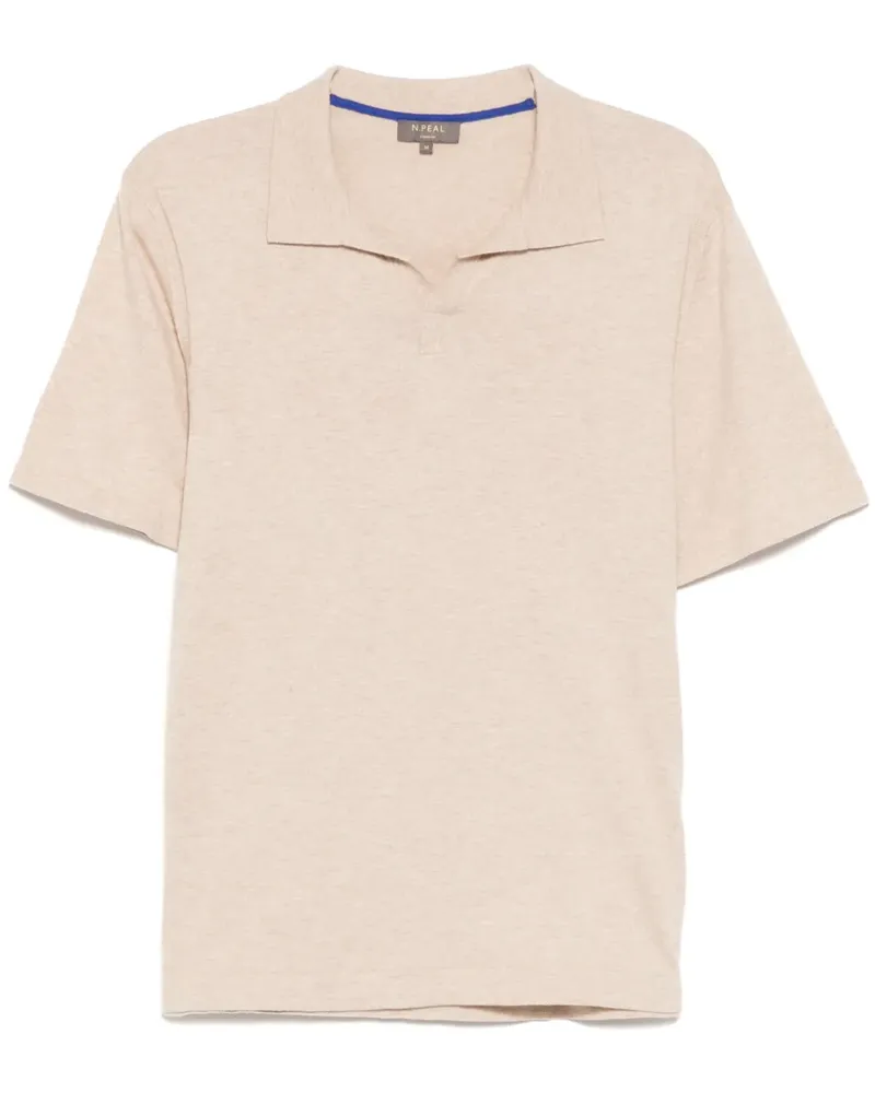 N.Peal Klassisches Poloshirt - Nude Nude