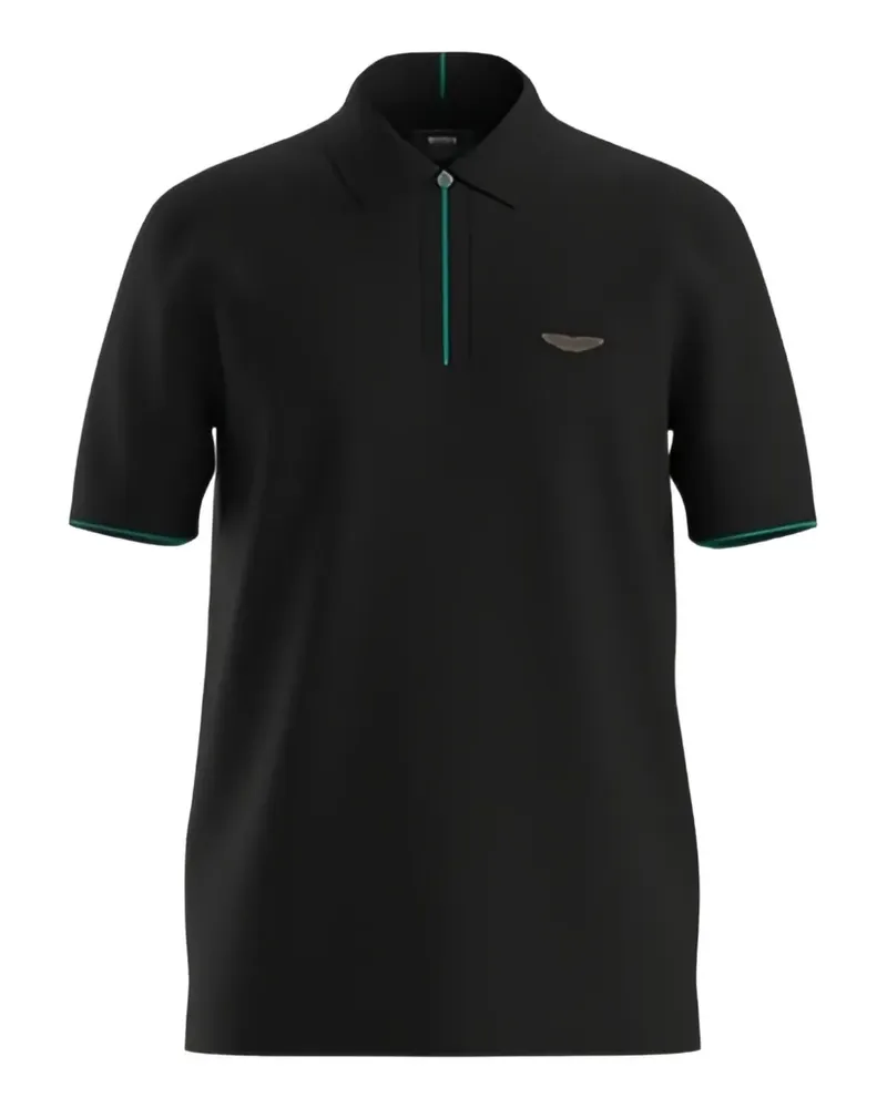 HUGO BOSS Poloshirt mit Logo-Patch - Schwarz Schwarz