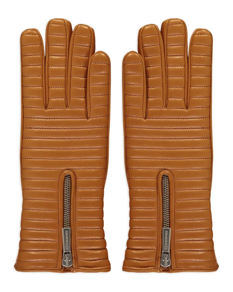 MOORER Gesteppte Handschuhe mit Reißverschluss - Braun Braun