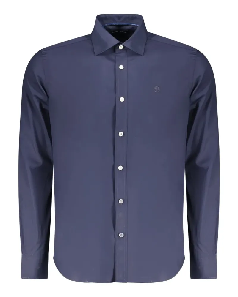 North Sails logo-embroidered long-sleeve shirt - Blau Blau